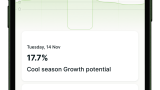 Growth PotentialExpressed as a % of a turf plant's ability for maximum growth, based on temperature. A useful trend metric to assess plant health and vigour. Be aware other stresses may impact on actual turf growth. 