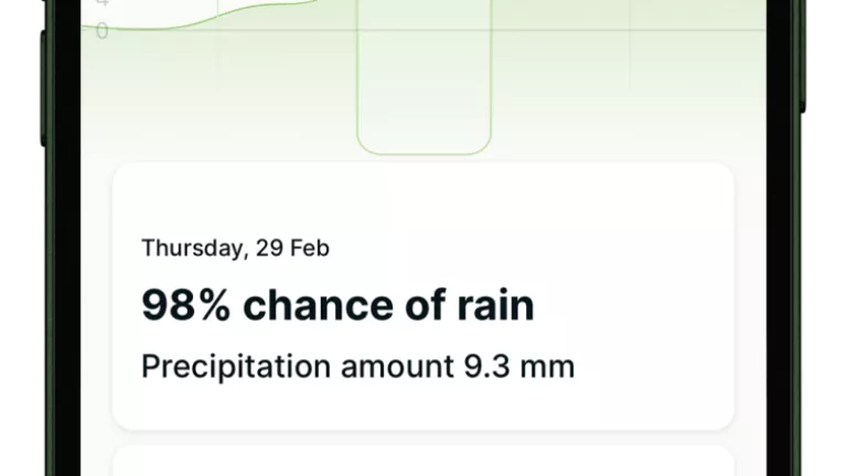 RainfallKeep track of recent rainfall and accurate forecasts for the coming days. Get an instant view of average data for the past two weeks, and compare to historic 10-year records for your current two-week period.