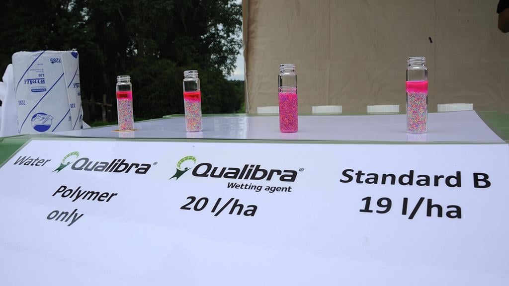 Wetting agent use to target dry patch