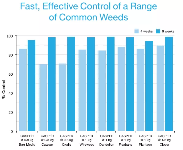 Fast, effective control of a range of common weeds