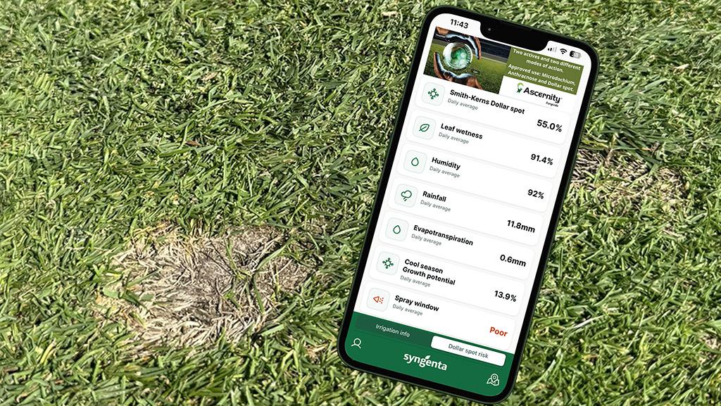 Turf Advisor dollar spot dashboard