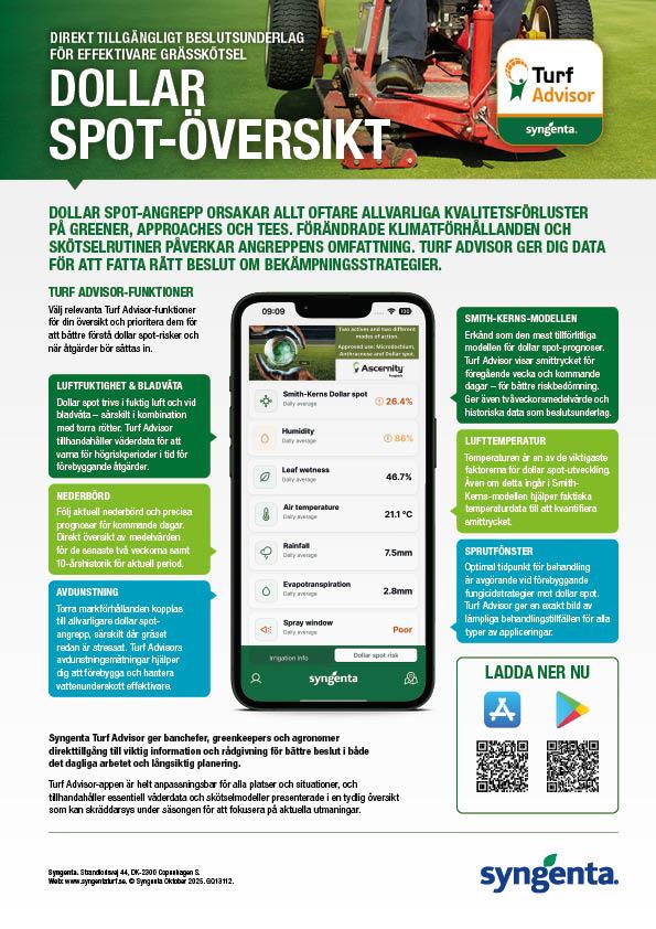Turf Advisor - Dollar spot cheat sheet